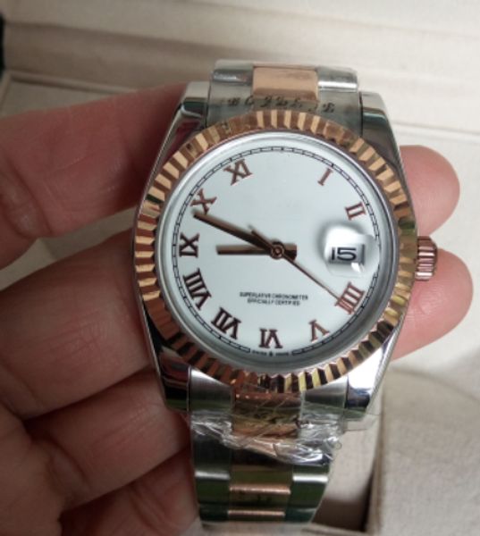 

luxury wristwatch brand new 116200 stainless white roman dialdial mens automatic mechanical date watch men's sport wrist watches origin, Slivery;brown
