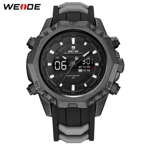 

weide military quartz digital men sport back light alarm auto date black strap clock wristwatch relogio masculino montres hommes, Slivery;brown