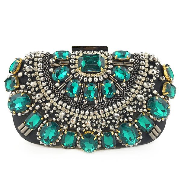 

crystal evening wallet metal bracelet silver beaded bridal wedding clutch