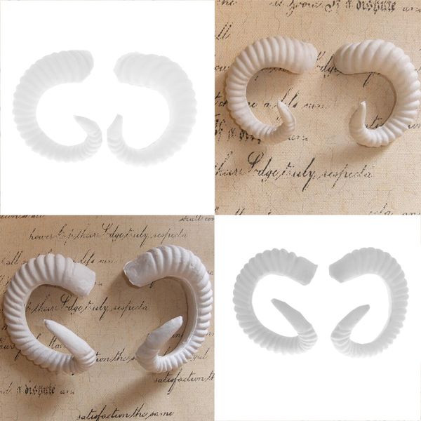 

2 pack of simulation white sheep horns costume accessory for diy headband