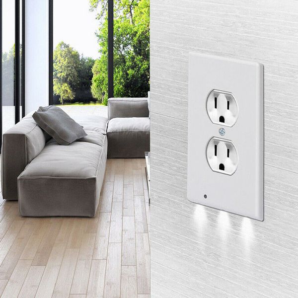 

plug cover led night light pir body motion sensor activated safety light angel wall outlet hallway bedroom bathroom night lamp