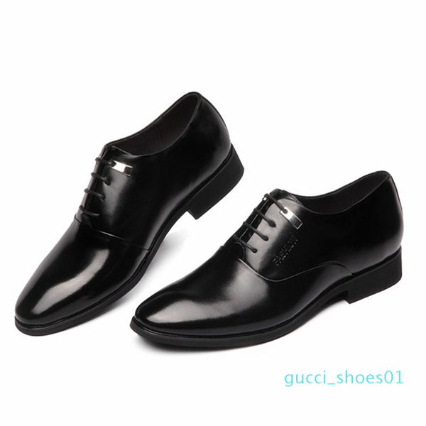 

shoes brand full grain leather business man dress shoes men retro genuine leather oxford shoes for men italian shoe g01, Black