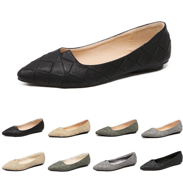 

2020 women's casual leather shoes lattice flat shoes with pointed shallow mouth elegant outdoor walking shoes main11