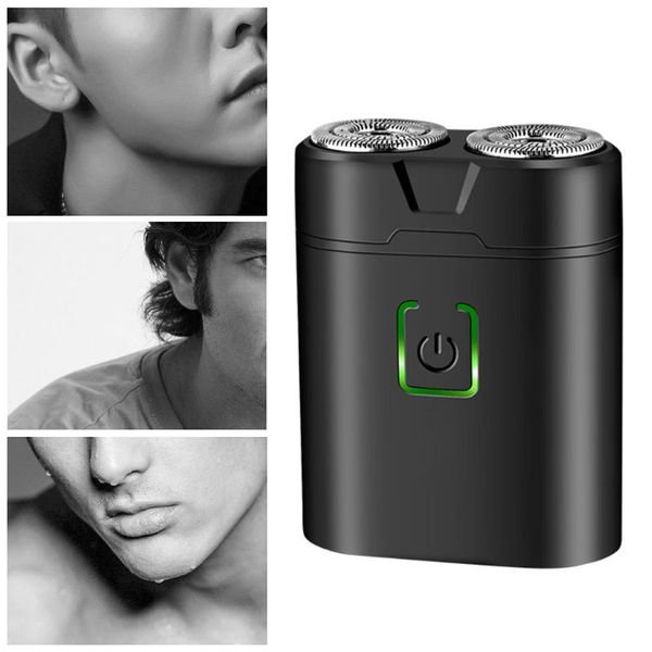 

1pcs mini portable electric pocket shavers for men waterproof shaving machine double-ring blade usb rechargeable beard razor