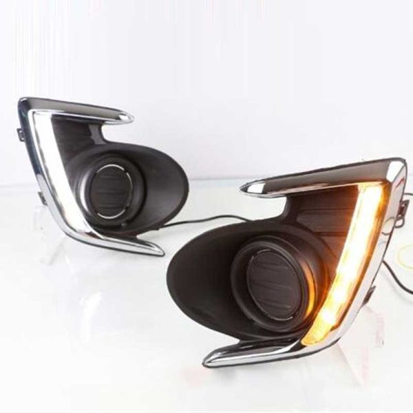 

2pcs drl daytime running lights 12v led daylight fog lamp waterproof car assembly for mitsubishi attrage g4 2012 2013 2014 2015