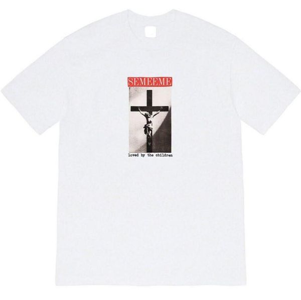 

box logo tee shirts loved by the children printed jesus cross cylinder t-shirt 2020 summer men women streetwear 3 colors optional, White;black