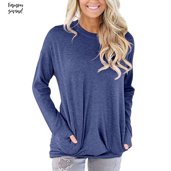 

рубашки женщины herf around the throat full mouw кошки тенниска сыпучие карманы твердая зима чайные дамы большие повседневный tops, White