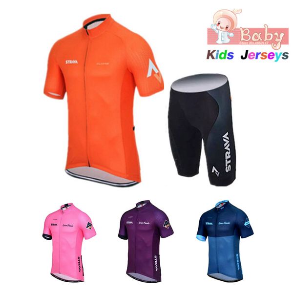 

kids cycling jersey pro team bike cycling set girls & boys short sleeves clothing sportswear outdoor mtb ropa ciclismo, Black;blue