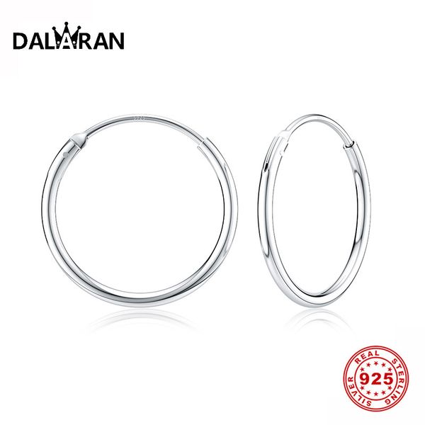 

hoop & huggie dalaran earrings 925 sterling silver circle round for women men fashion simple jewelry, Golden;silver