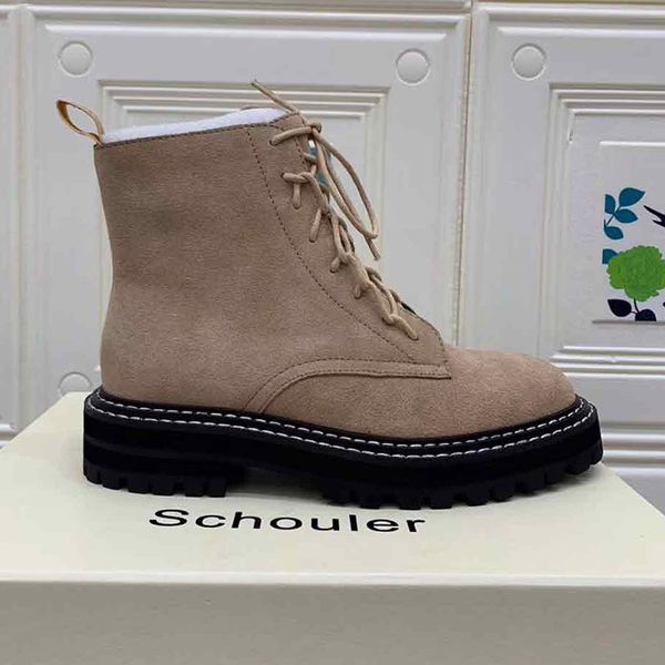 

2020 luxury handsomeschouler martin boots female new fashion thick bottom british wind spring and autumn boots tide net red short boots, Black