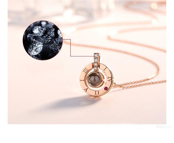 

i love you in 100 languages projection necklace for memory of love choker collier round shaped drop shipping