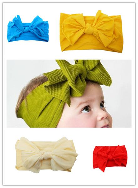 

baby boy girl lace nylon designer headband 13 colors fashion soft candy color bohemia bow boy girl infant hair accessories headband fj106, Slivery;white
