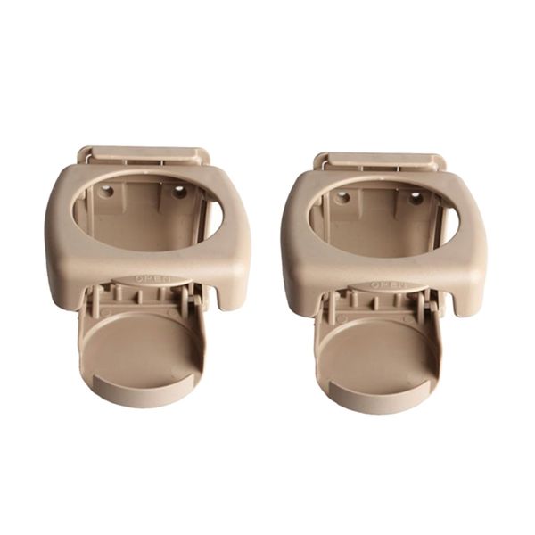 

2x car folding drink bottle holder marine boat cup stand with screws beige