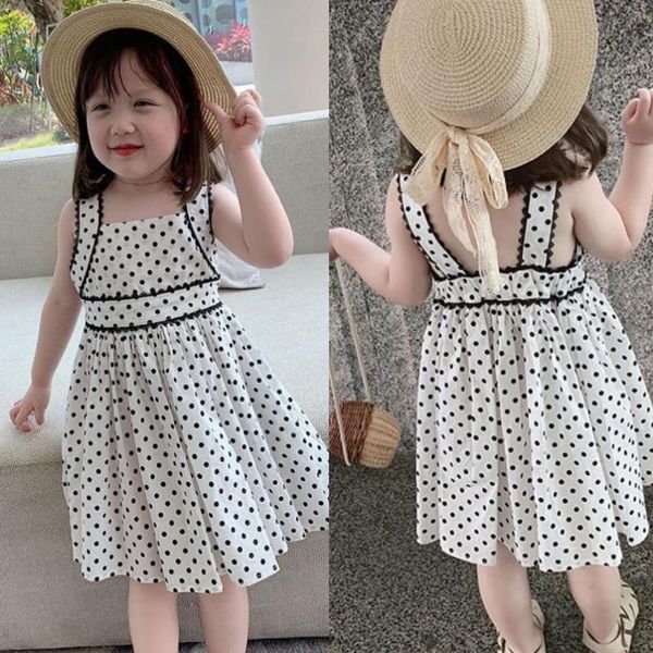 

baby girl clothing 2020 summer new sleeveless lace backless sweet cute girls dress korean fashion cotton dress for girls l273, Red;yellow