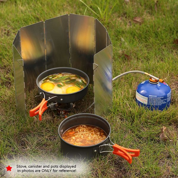

tomshoo gas stove wind shield screens outdoor camping stoves ultra-light 8/10 plates foldable cooker burner aluminum windshield