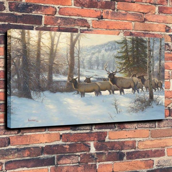 

morning silence snow home decor handpainted &hd print oil painting on canvas wall art canvas pictures 191103