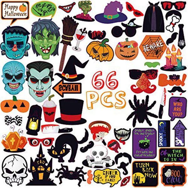 

a set of 66pcs 2019 new halloween party p props ghost festival funny horror decoration beard props party supplies ing