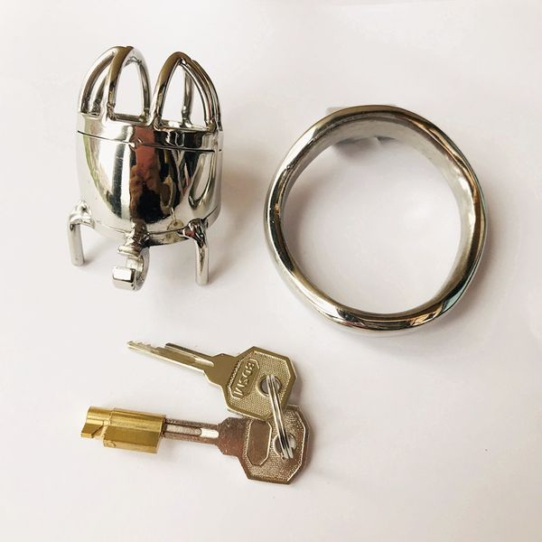

anti-off for version 65mm lock cage steel new length stainless devices 2.56" chastity ring male short cock design cage men dtbhr