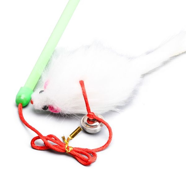 

random color interactive pet toy for cats kitten exercise teaser wand with bell and plush mouse other cat supplies