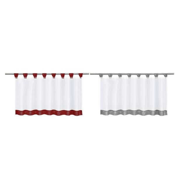 

2x textile 35"x18" 57"x18" kitchen cafe rod window curtain tier panel drape