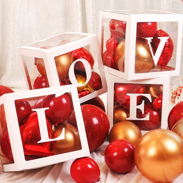 

balloon transparent name box babyshower props boy girl birthday xmas party decoration