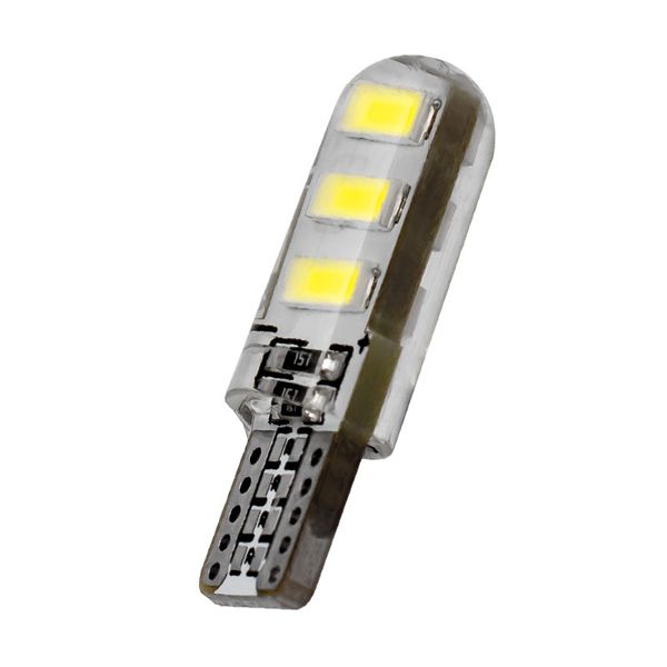 

10pcs t10 194 168 w5w 6 smd 5630 5730 led silica gel waterproof wedge light car turn side light license plate lamp parking bulb