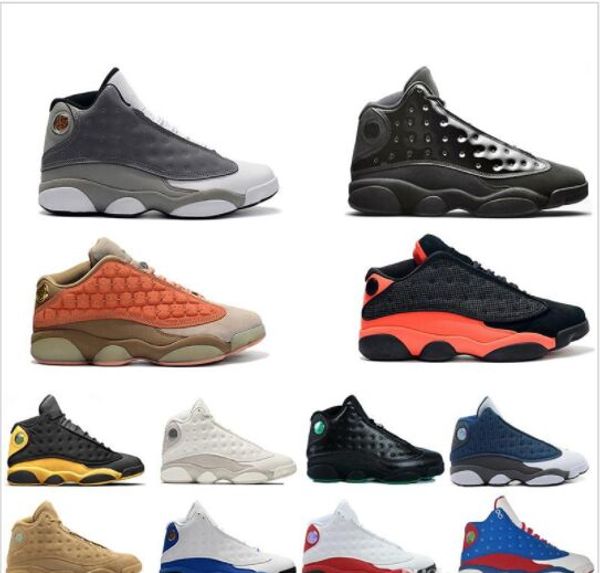 

13s cap and gown men basketball shoes atmosphere grey terracotta blush black infrared phantom hyper chicago black cat men outdoor shoes