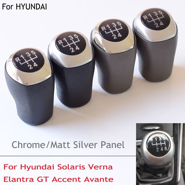 

5 speed manual gear shift knob lever handball for solaris verna mt ( low edition ) elantra gt accent avante chrome/matt