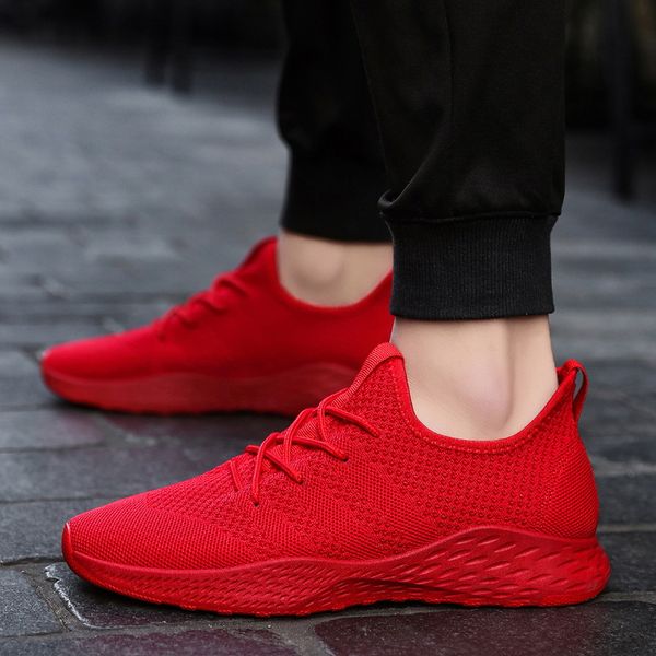 

breathable men sneakers male shoes red black gray comfortable non-slip soft mesh men shoes summer size 39-46