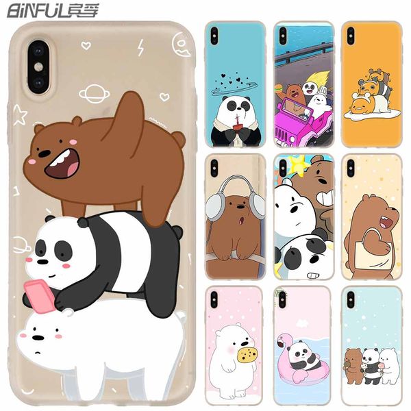 

phone cases luxury silicone soft cover for iphone xi r 2019 x xs max xr 6 6s 7 8 plus 5 4s se coque we bare bear