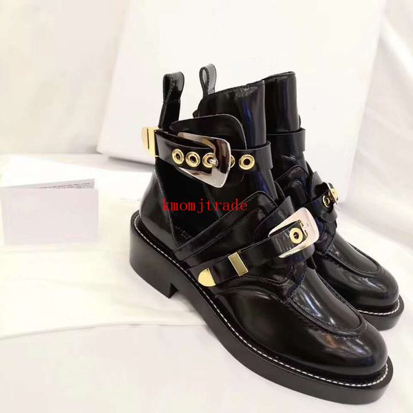 

original box designer shoes ceinture cut out ankle boots ceinture buckle black leather classic cool handmade boots 35-39, Red;white