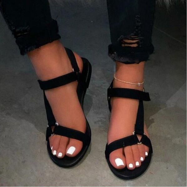 

2020 new leopard print casual shoes women sandals flat beach shoes flip flop ladies sandals summer large size nvlx124, Black