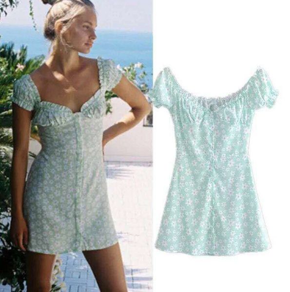 

fashion women summer dress printing short sleeve puff sleeve beach mini dress casual summer dresses 2019 party dresses vestidos, Black;gray