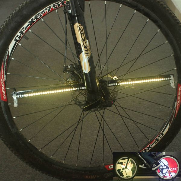 

yq8003 64/128 led diy bicycle light programmable bike wheel spokes light motor tire lamp screen display image for night cycling