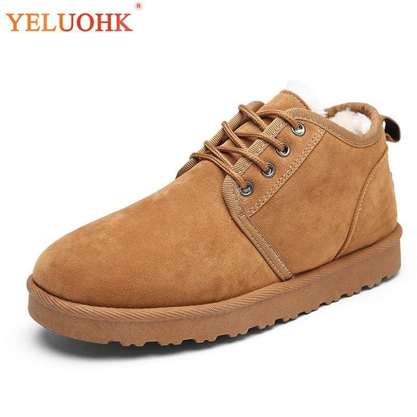

38-44 snow boots men fur warm winter shoes men 2018 new winter boots, Black