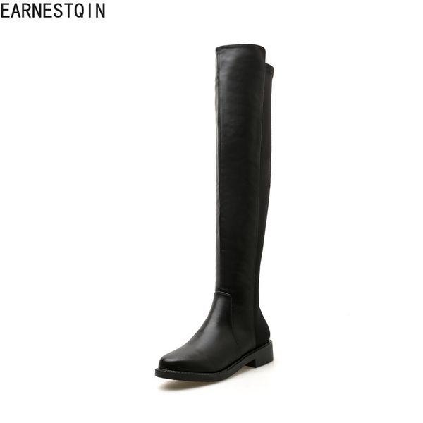 

autumn winter wild flat bottom elastic boots female women's shoes, Black