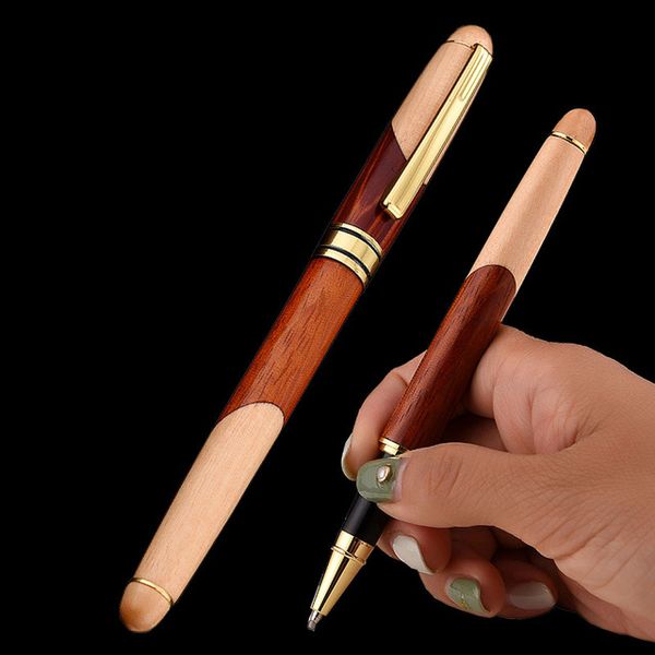 

Wooden pen wood office business gift office stationery school student writing tool wood pen fashion retro meeting pen, Multi-colored