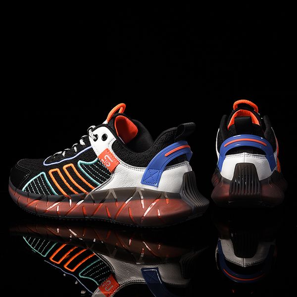 

new men causal mesh shoes lightweight outdoor footwear sneakers summer male breathable shoes big size 45, Black