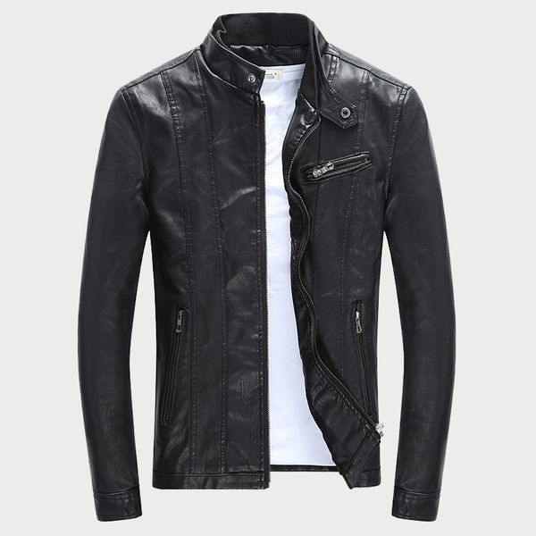 

men's pu jackets coats autumn winter motorcycle biker faux leather jacket men clothes thick velvet coats m-3xl ml007, Black