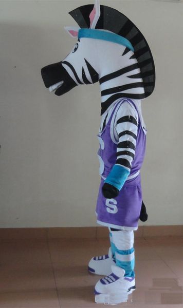 2018 de alta qualidade quente do terno zebra fantasia de mascote esportes cabeça para o adulto a um desgaste para venda