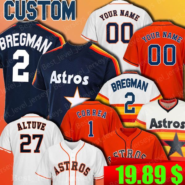

Huston Custom Astros Jerseys 2 Alex Bregman jersey 27 Jose Altuve 4 George Springer 5 Jeff Bagwell 7 Craig Biggio 35 Justin Verlander
