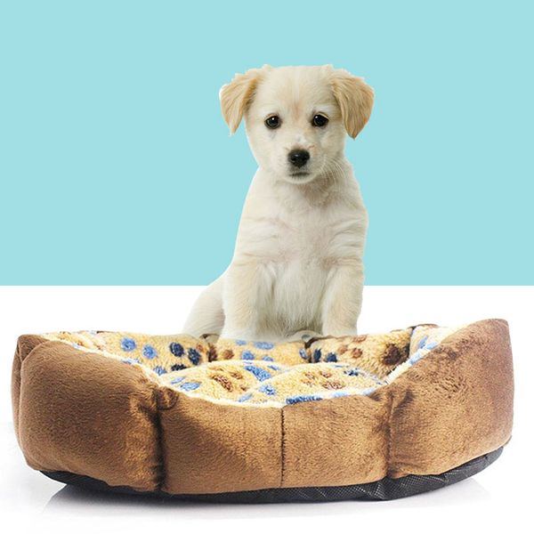 

warm soft footprint dog cat puppy kennel bed sofa mat pad cage nest cushion