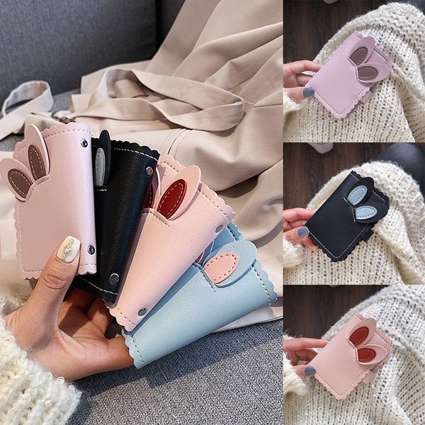 

2019 cute women wallet cartera mujer fashion multi-card holder wallet purse ears hasp card holder package money bag #c10, Red;black
