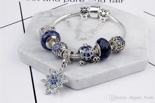 

charm beads fit for pandora jewelry 925 silver bracelets snowflake pendant bangle blue sky pumpkin cart charms diy jele for gift diy jewelry, Golden;silver