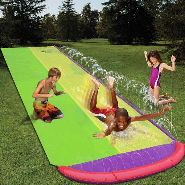 

inflatable racer water slide double surf rider n slide blast through splash pool kids park backyard play fun outdoor splash slip