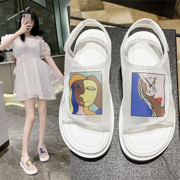 

black platform sandals fashion womens shoes 2020 summer heels all-match espadrilles low flat women's comfort block beach