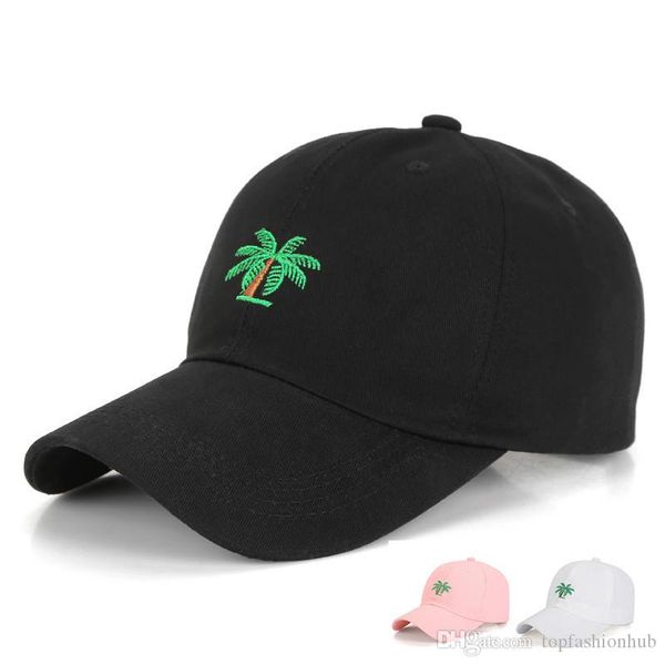 

summer baseball cap plant coconut tree embroidered cap outdoor shade sunscreen sunhat for men and women, Blue;gray