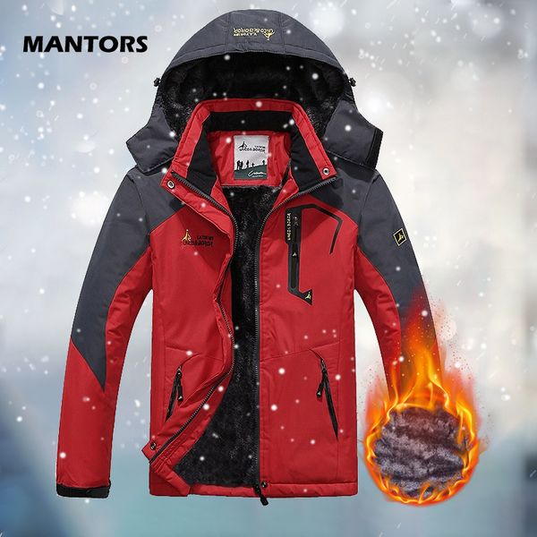 

зима мужская куртка с капюшоном ветровки открытый лыжи водонепроницаемая флис пальто мужчины одежда спорт теплый climbing костюм ветрозащитн, Black