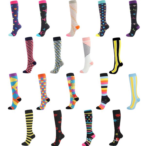 

men and women's explosion casual outdoor sports pressure socks outdoor sports color socks wholesale and custom socks, Black