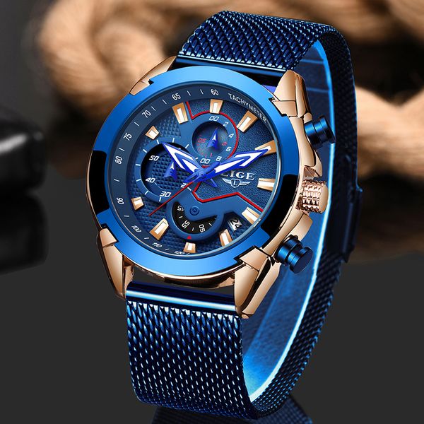 

reloj hombre lige mens watches waterproof silicone strap sport chronograph quartz business wristwatch watch men, Slivery;brown